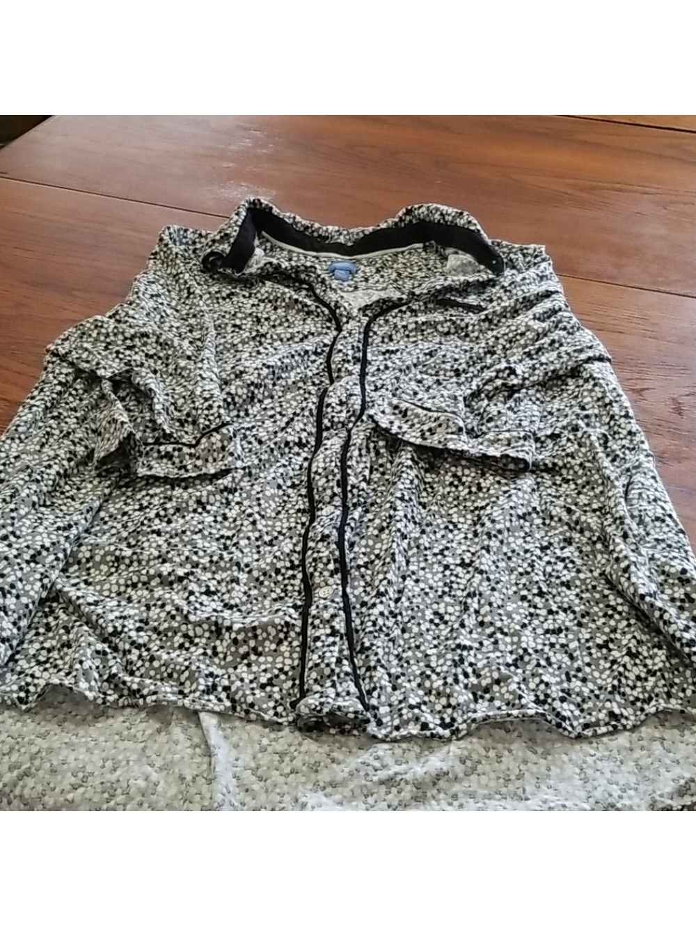 Simply Vera Vera Wang Women's Short Pajama Dress XXL Black and Gray